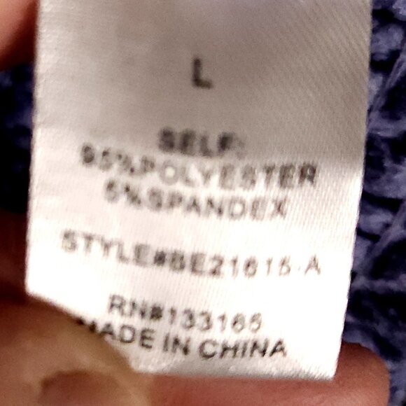 Altar'd State Purple Textured Long Sleeve Cropped Top Large - Picture 6 of 7